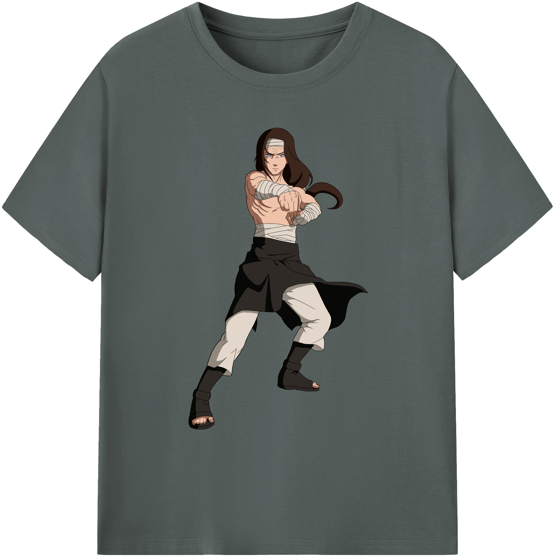 （画像用） NARUTO -ナルト- 日向ネジ Hyūga Neji 綿100％ メンズ半袖Tシャツ｜肌触りやわらか＆通気性
